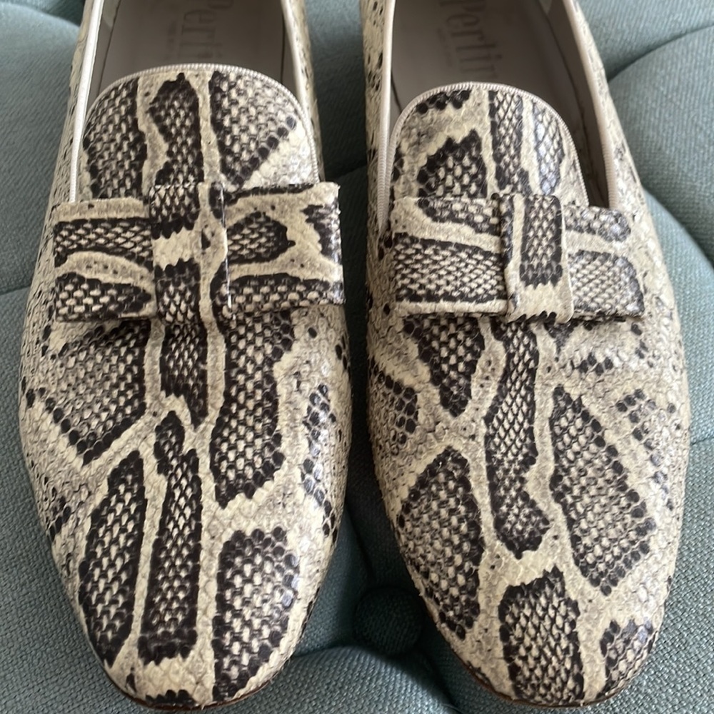 Pertini Leather Snakeskin Pattern Loafer - Picture 3 of 16